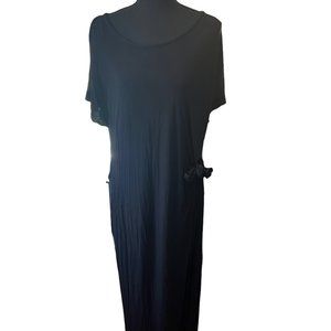 Ronni Nicole Womens Maxi Dress Pullover Short Sleeve Solid Black XXL